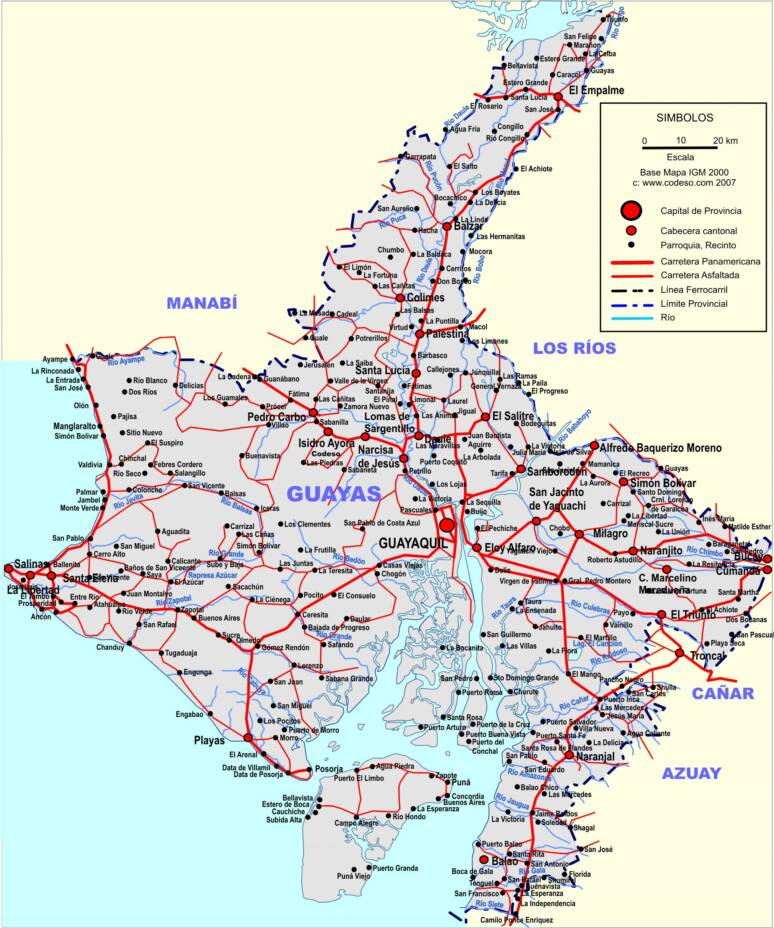 Guayas Provincia Province Provinz Mapa Map Landkarte Guayas