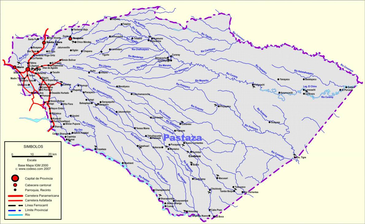 Mapa Map Landkarte Pastaza